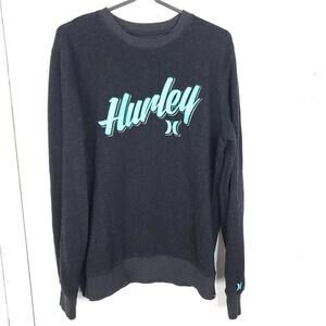 Hurley Sweater Womens M Sweatshirt Neon Blue Spellout Y2K Skater Casual Soft
